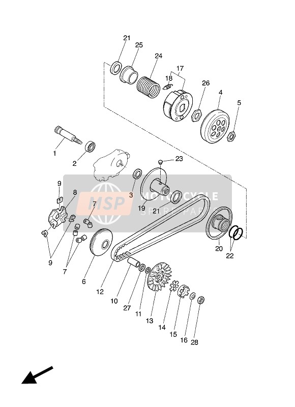 Yamaha CS50Z JOG RR 2003 Clutch for a 2003 Yamaha CS50Z JOG RR